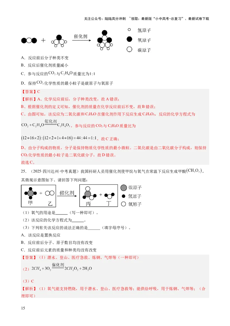 专题13质量守恒定律和化学方程式（解析版）_02中考总复习（2026版更新中）_05-化学-中考总复习_2026年中考复习（更新中）