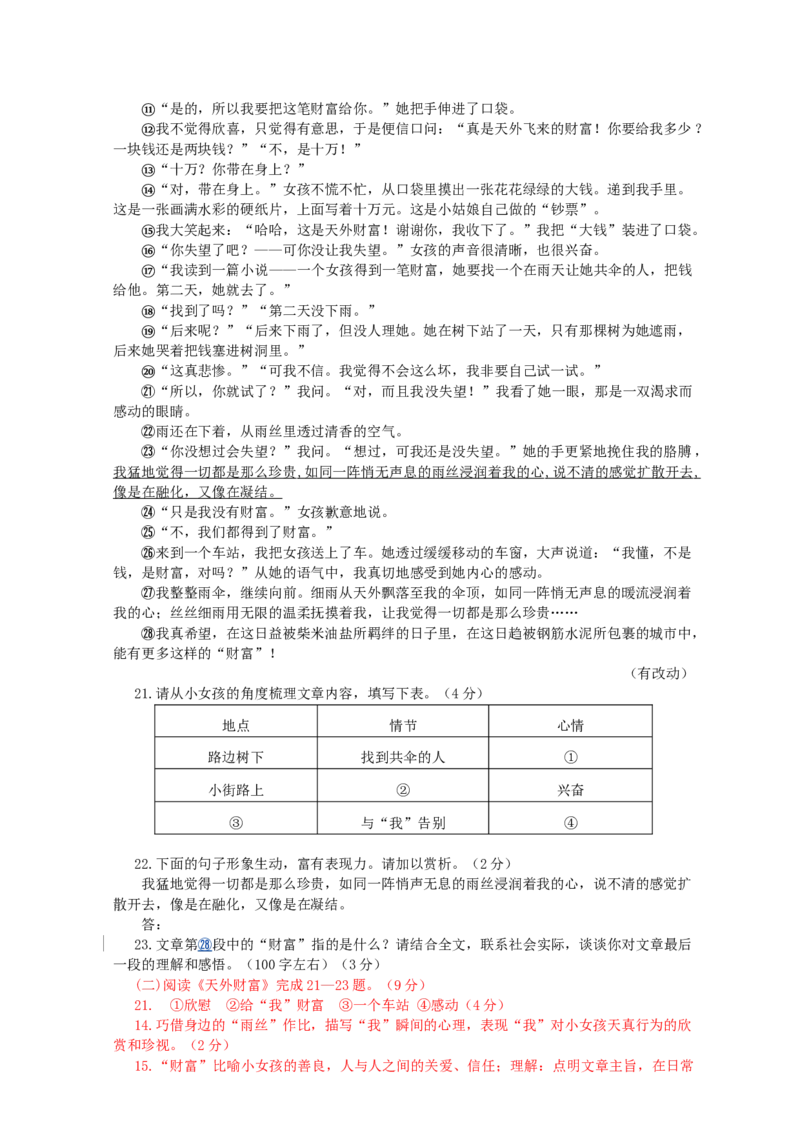 北京市2019-2020学年下学期八年级期末语文试卷分类汇编：文学类文本阅读专题(1)_北京初中期末题_C605-京七八九_B语文七八九_北京语文八下_2022-2023前
