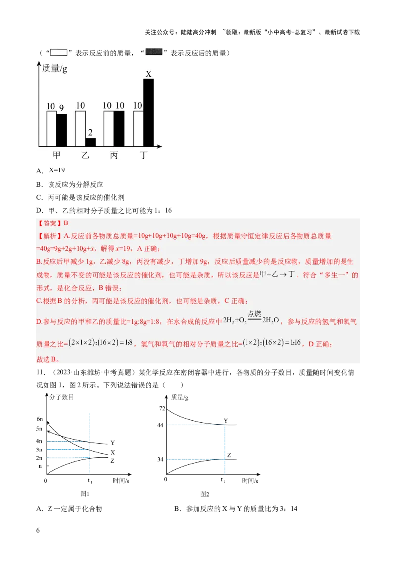 专题13质量守恒定律和化学方程式（解析版）-好题汇编三年（2022-2024）中考化学真题分类汇编（全国通用）_02中考总复习（2026版更新中）_05-化学-中考总复习_2025年中考复习资料