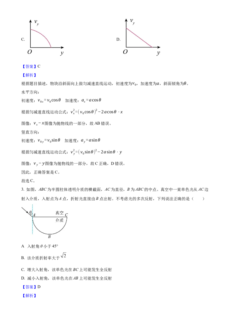 2025年高考物理真题（湖南自主命题）（解析版）_全国卷+地方卷_4.物理_1.物理高考真题试卷_2025年高考-物理_2025年湖南自主命题