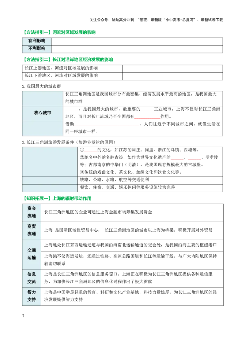 专题14南方地区-2025年中考地理知识点梳理（挖空版）_02中考总复习（2026版更新中）_09-地理-中考总复习_2025中考地理复习资料_2025年中考地理知识点_挖空版+背诵版
