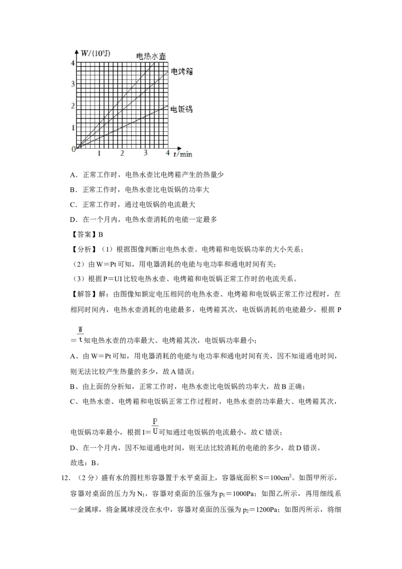 2023年北京师大附中中考物理三模试卷-解析版(1)_北京初中期末题_C605-京七八九_B京物理八九_物理_北京九下物理_2023年北京师范大学附属中学中考物理三模试卷