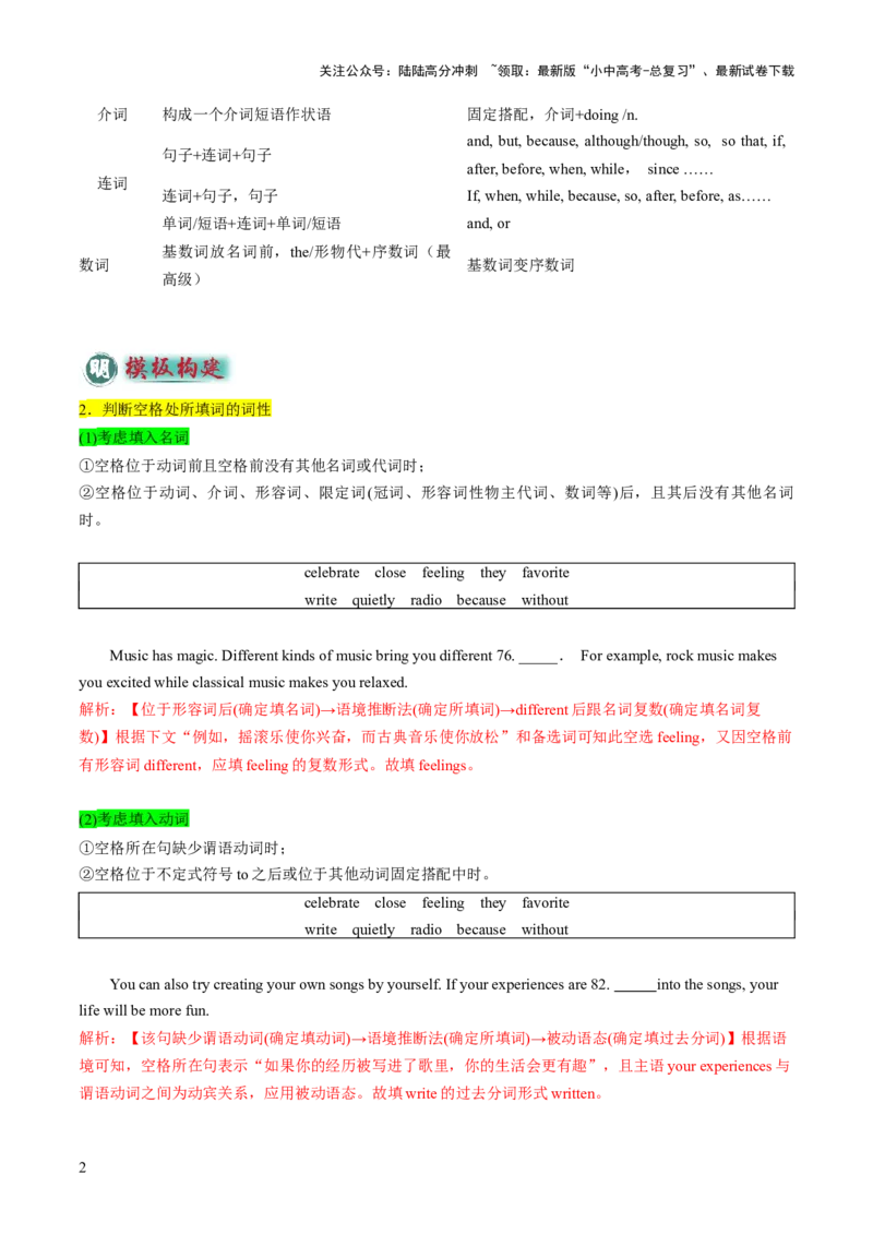 专题12选词填空（答题模板）（解析版）_02中考总复习（2026版更新中）_03-英语-中考总复习_2025中考复习资料_2025年中考英语答题方法模板