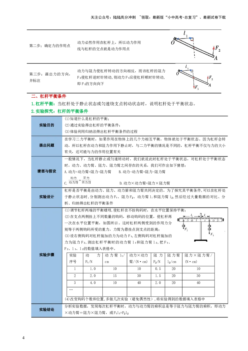 专题13简单机械（2考点+8考向）（讲义）（原卷版）_02中考总复习（2026版更新中）_04-物理-中考总复习_2024年中考复习资料_一轮复习_配套讲义（原卷版+解析版）
