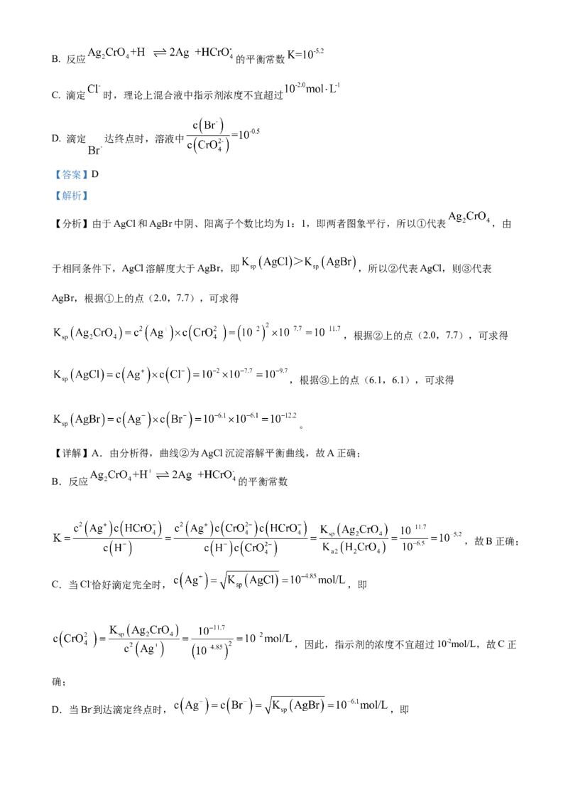2024年高考化学真题（黑龙江、吉林、辽宁）（解析版）_全国卷+地方卷_5.化学_1.化学高考真题试卷_2024年高考-化学_2024年高考化学真题（辽宁、黑龙江、吉林）