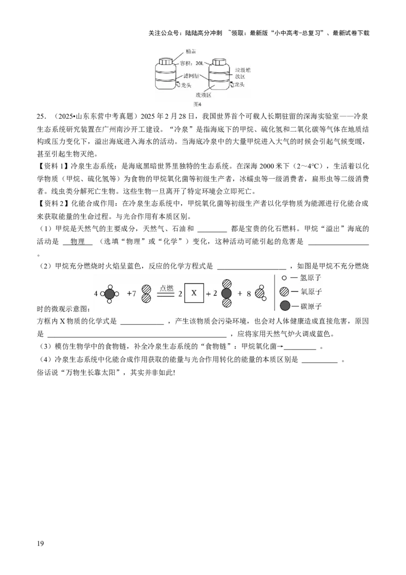 专题12能源的合理利用与开发（原卷版）_02中考总复习（2026版更新中）_05-化学-中考总复习_2026年中考复习（更新中）_备战2026年中考化学真题题源解密