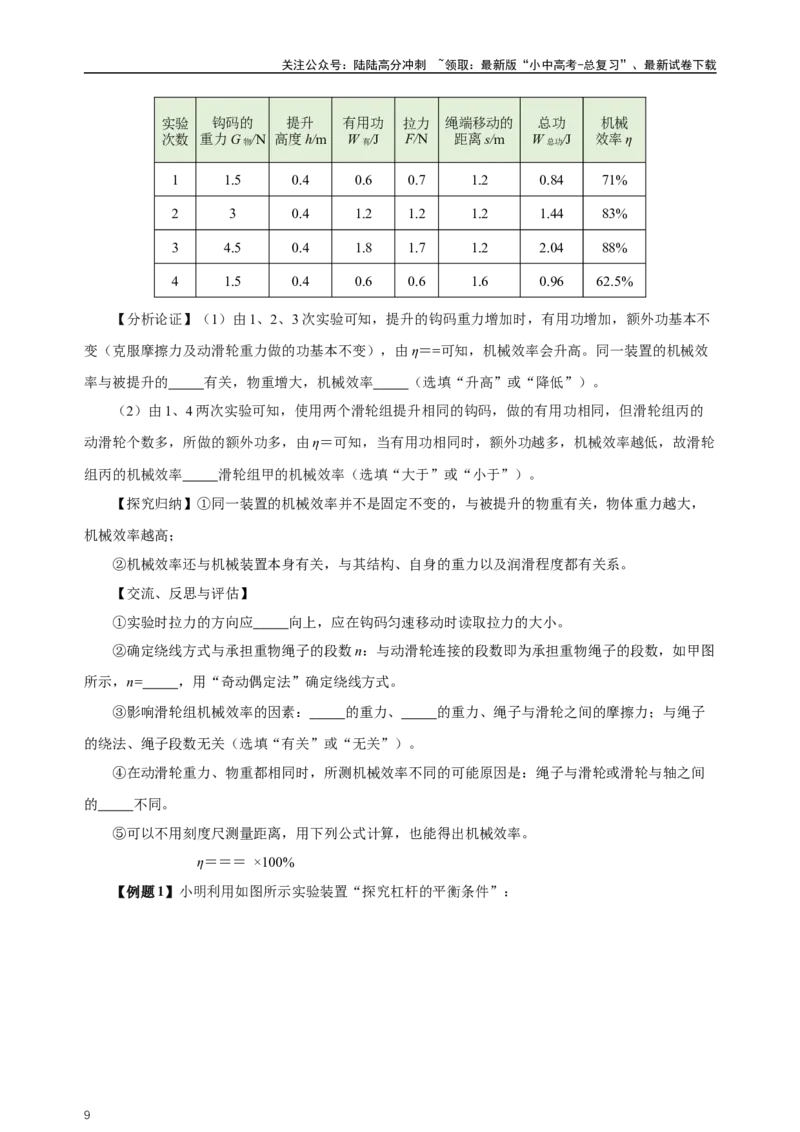 专题12简单机械（知识梳理+典例+练习）-2024物理中考一轮复习精品资料（学生版）_02中考总复习（2026版更新中）_04-物理-中考总复习_2024年中考复习资料_一轮复习_配套练习