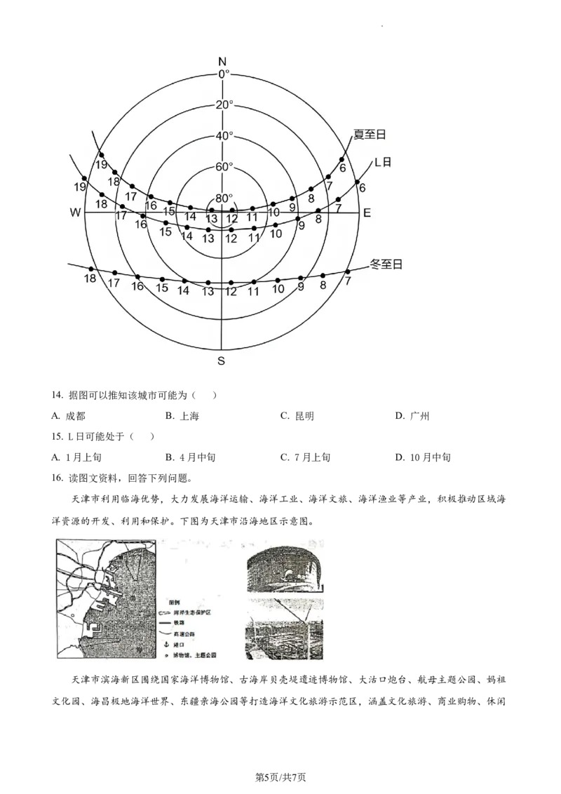 2023年高考地理试卷（天津）（空白卷）_A1502026各地模拟卷（超值！）_赠送：2008-2024全套高考真题_高考地理真题_新&middot;Word版2008-2024&middot;高考地理真题_版本2：地理（按省份分类）2008-2024