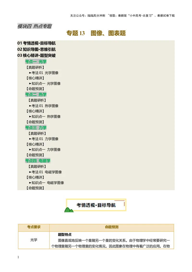 专题13图像、图表题（讲练）（解析版）_02中考总复习（2026版更新中）_04-物理-中考总复习_2025年中考复习资料_2025中考二轮课件ppt+讲义+练习物理_讲义+练习
