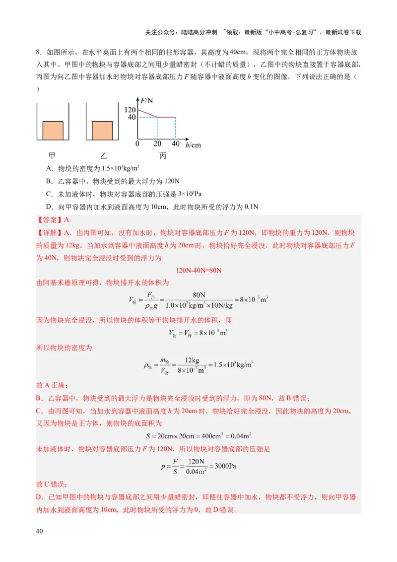 专题13图像、图表题（讲练）（解析版）_02中考总复习（2026版更新中）_04-物理-中考总复习_2025年中考复习资料_2025中考二轮课件ppt+讲义+练习物理_讲义+练习