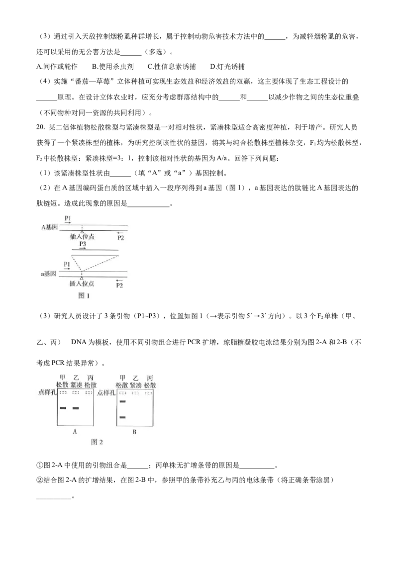 2025年高考生物真题（河南自主命题）（原卷版）_全国卷+地方卷_6.生物_1.生物高考真题试卷_2025年高考-生物_2025年河南自主命题