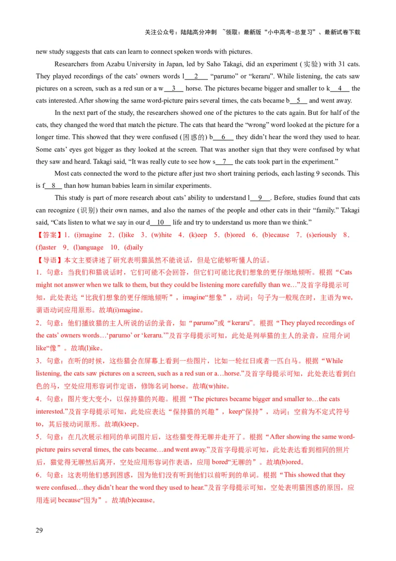 专题14首字母填空（答题模板）（解析版）_02中考总复习（2026版更新中）_03-英语-中考总复习_2025中考复习资料_2025年中考英语答题方法模板