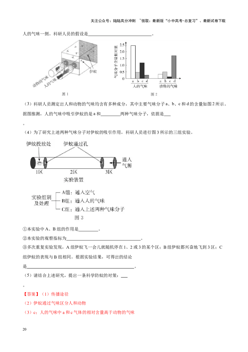 专题14&nbsp;健康地生活（解析版）_02中考总复习（2026版更新中）_08-生物-中考总复习_2024年中考复习资料_专项复习_完三年（2021-2023）中考生物真题分项汇编（全国通用）_答案解析版