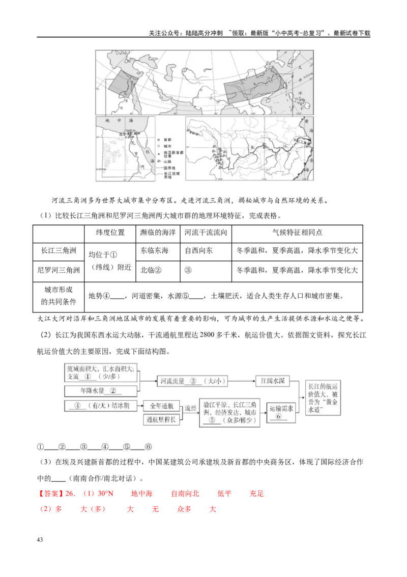 专题13日本和埃及（梯级进阶练）（解析版）_02中考总复习（2026版更新中）_09-地理-中考总复习_2024年中考复习资料_一轮复习_❤2024年中考地理一轮复习讲练测（全国通用）_配套练习