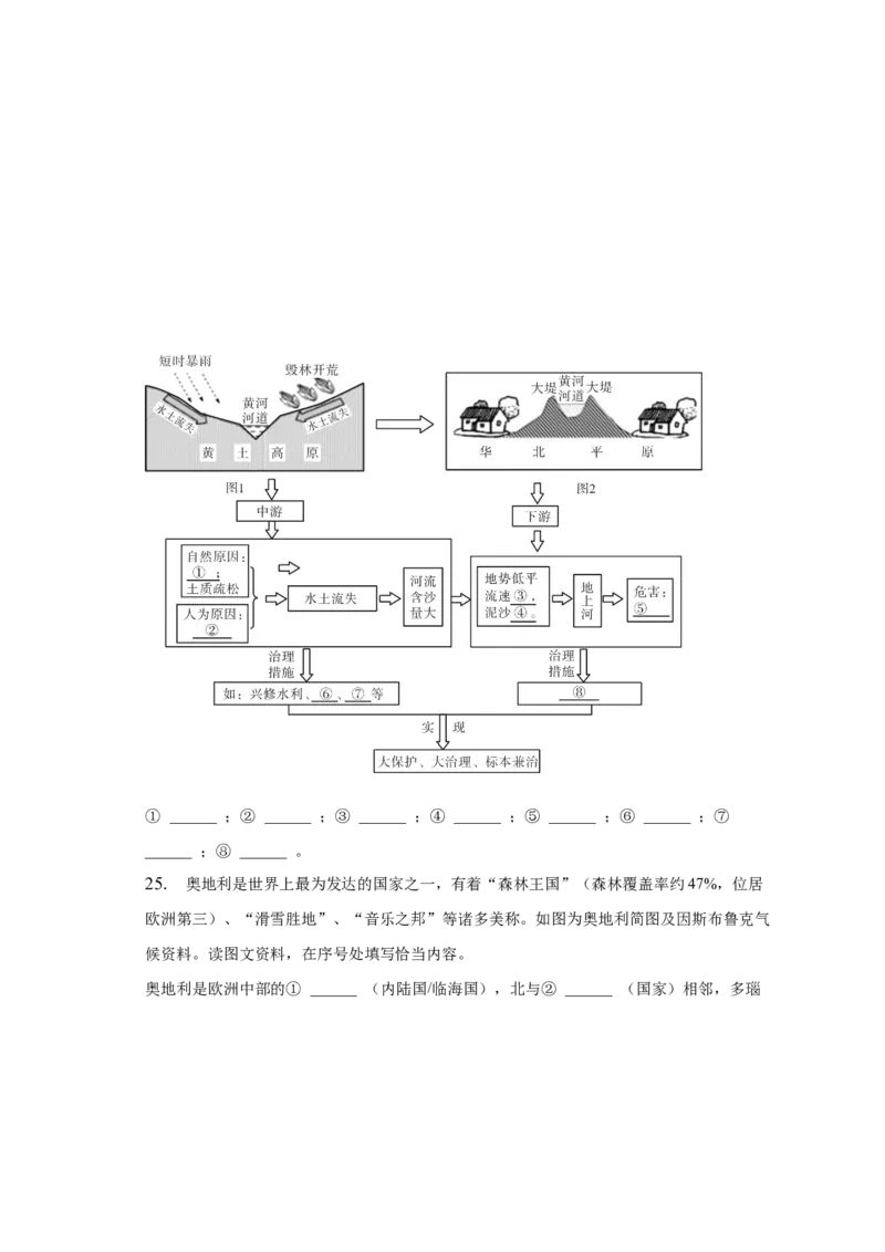 2023年北京市朝阳区中考一模地理试卷(1)_北京初中期末题_C605-京七八九_B京地理七八九_地理_北京八下地理