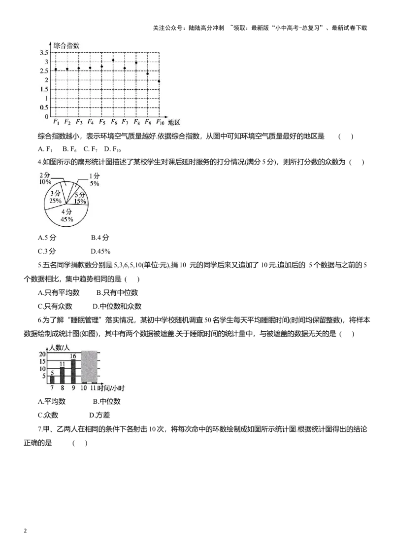 专题15统计知识点梳理及专项练习（含解析）_02中考总复习（2026版更新中）_02-数学-中考总复习_2025中考复习资料_2025年中考数学一轮复习知识点梳理及专项练习