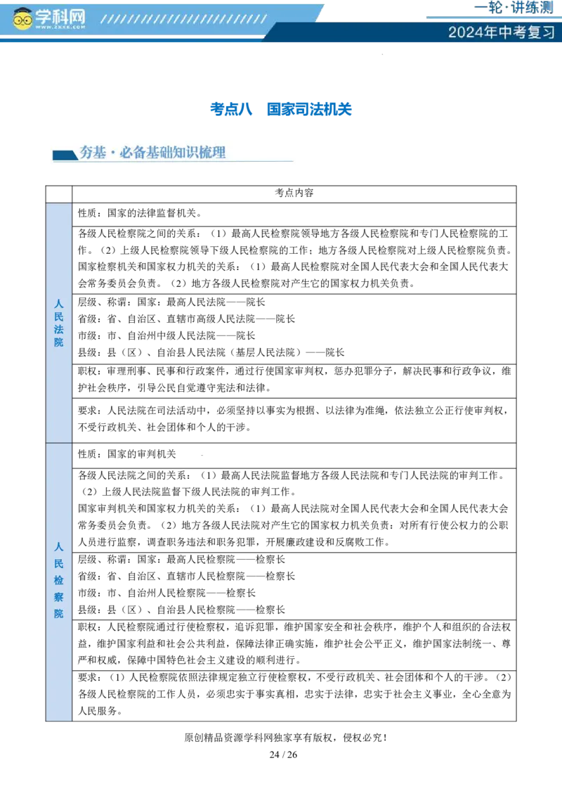 专题14人民当家作主（讲义）_02中考总复习（2026版更新中）_07-道法-中考总复习_2024年中考复习资料_一轮复习_2024年中考道德与法治一轮复习讲练测（全国通用）_配套讲义