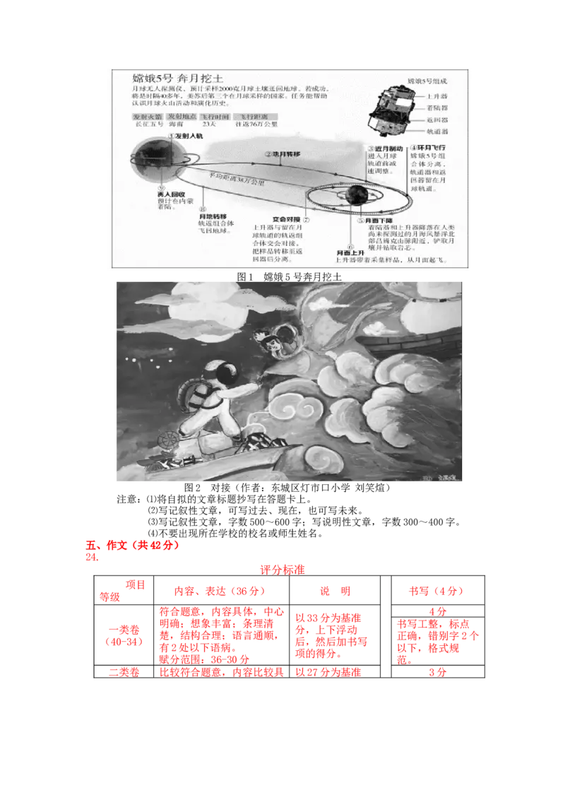 北京市2020-2021学年第一学期八年级语文期末试卷分类汇编：写作专题(1)_北京初中期末题_C605-京七八九_B语文七八九_北京语文八上_2022-2023以前