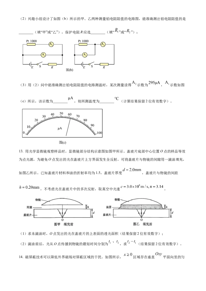 2025年高考物理真题（云南自主命题）（原卷版）_全国卷+地方卷_4.物理_1.物理高考真题试卷_2025年高考-物理_2025年云南自主命题