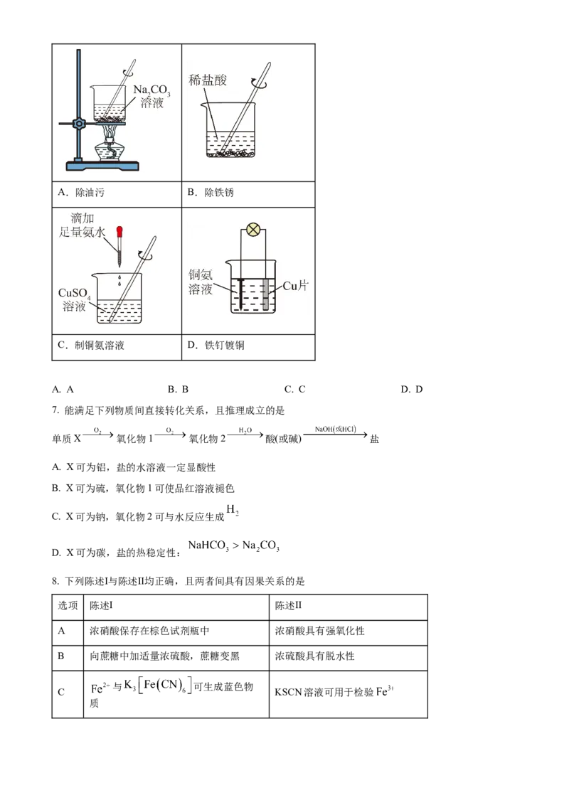2025年高考化学真题（广东自主命题）（原卷版）_全国卷+地方卷_5.化学_1.化学高考真题试卷_2025年高考-化学_2025年广东自主命题