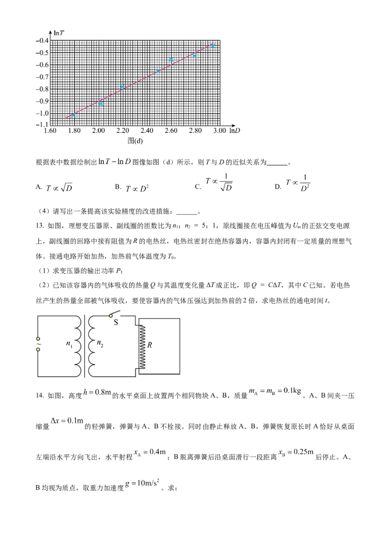 2024年高考物理真题（黑龙江、吉林、辽宁）（原卷版）_全国卷+地方卷_4.物理_1.物理高考真题试卷_2024年高考-物理_2024年高考物理真题（辽宁、黑龙江、吉林）