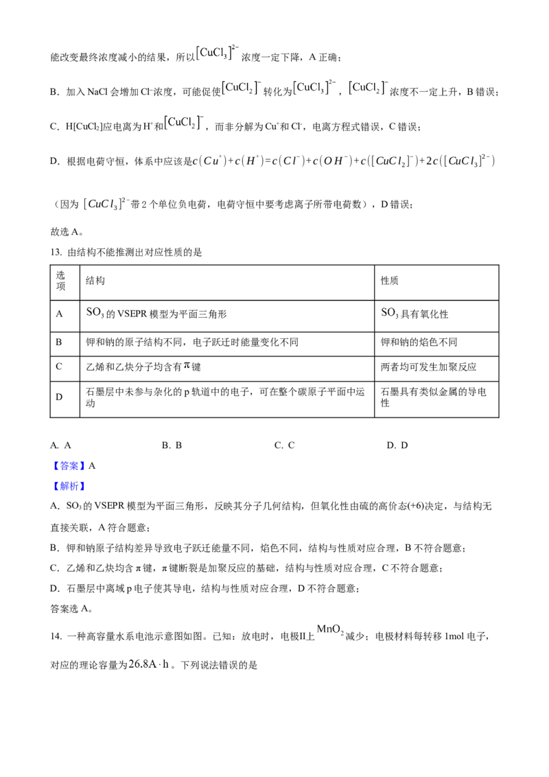 2025年高考化学真题（广东自主命题）（解析版）_全国卷+地方卷_5.化学_1.化学高考真题试卷_2025年高考-化学_2025年广东自主命题