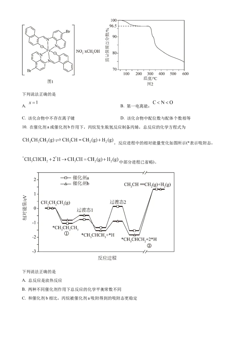 2025年高考化学真题（河南自主命题）（原卷版）_全国卷+地方卷_5.化学_1.化学高考真题试卷_2025年高考-化学_2025年河南自主命题