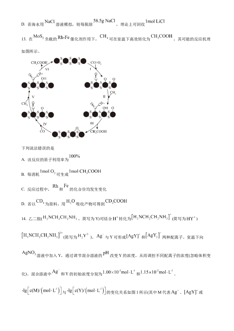 2025年高考化学真题（河南自主命题）（原卷版）_全国卷+地方卷_5.化学_1.化学高考真题试卷_2025年高考-化学_2025年河南自主命题