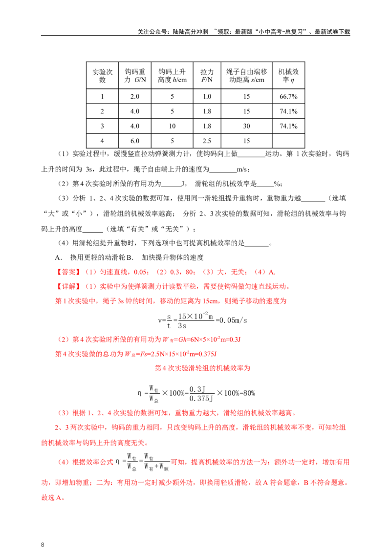 专题12简单机械（真题训练）-2024物理中考一轮复习精品资料（解析版）_02中考总复习（2026版更新中）_04-物理-中考总复习_2024年中考复习资料_一轮复习_配套练习_教师版（含答案解析）