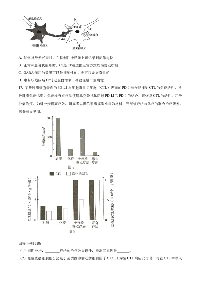 2024年高考生物真题（广东自主命题）（原卷版）_全国卷+地方卷_6.生物_1.生物高考真题试卷_2024年高考-生物_2024年广东自主命题-生物