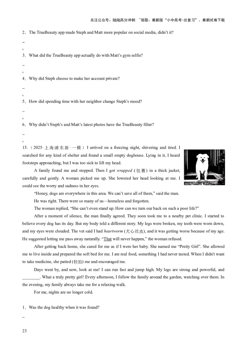 专题13阅读表达（答题模板）（原卷版）_02中考总复习（2026版更新中）_03-英语-中考总复习_2025中考复习资料_2025年中考英语答题方法模板