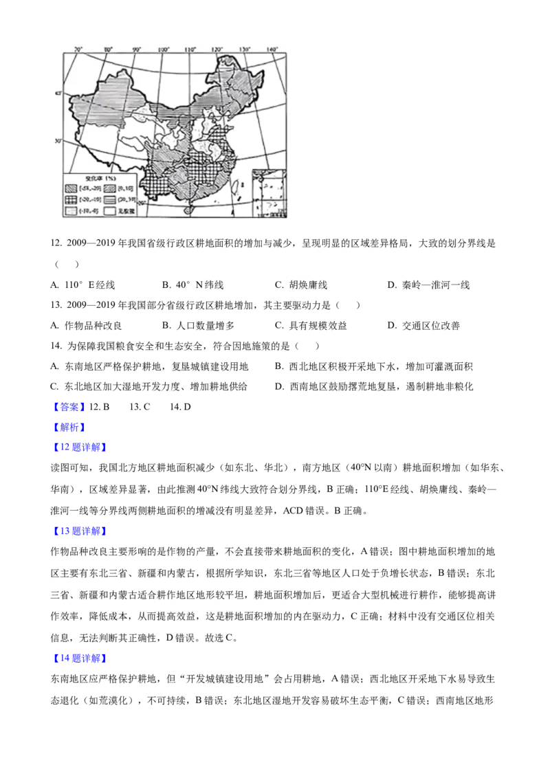 2025年高考地理真题（江苏自主命题）（解析版）_全国卷+地方卷_8.地理_1.地理高考真题试卷_2025年高考-地理_2025年江苏自主命题
