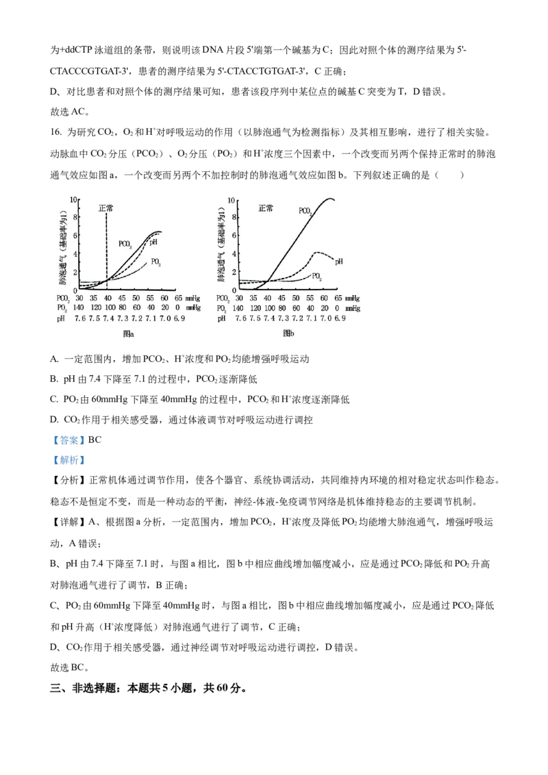 2024年高考生物真题（湖南自主命题）（解析版）_全国卷+地方卷_6.生物_1.生物高考真题试卷_2024年高考-生物_2024年湖南自主命题-生物