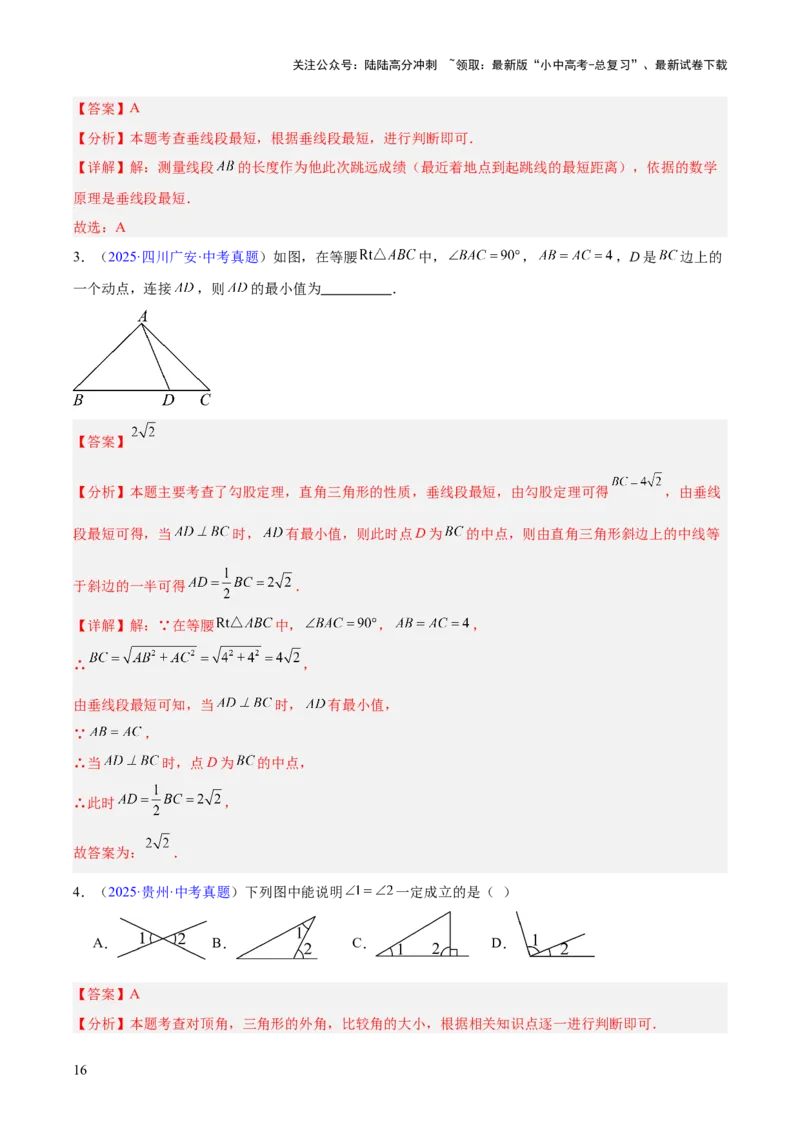 专题13几何图形初步与平行线（全国通用）（解析版）_02中考总复习（2026版更新中）_02-数学-中考总复习_2026年中考复习（更新中）