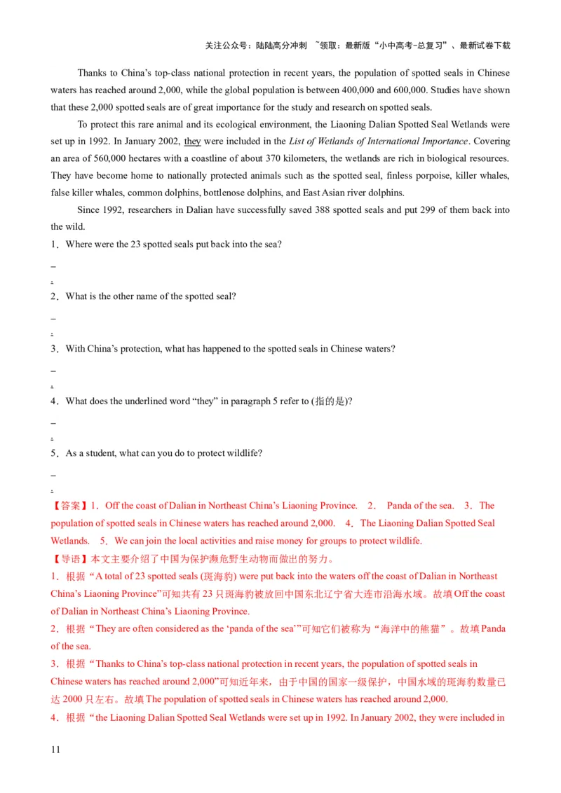 专题13阅读表达（答题模板）（解析版）_02中考总复习（2026版更新中）_03-英语-中考总复习_2025中考复习资料_2025年中考英语答题方法模板