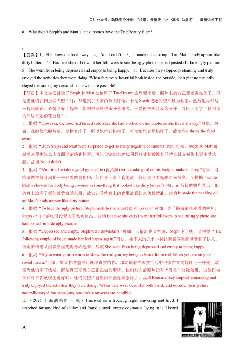 专题13阅读表达（答题模板）（解析版）_02中考总复习（2026版更新中）_03-英语-中考总复习_2025中考复习资料_2025年中考英语答题方法模板