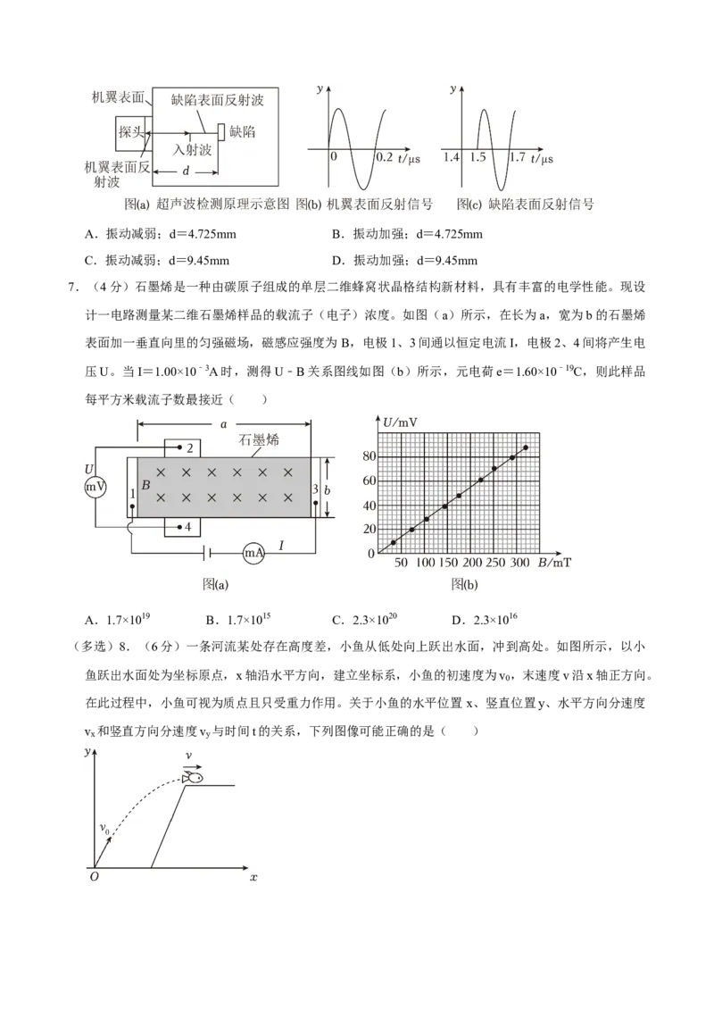 2024年高考物理真题（江西自主命题）（原卷版）_全国卷+地方卷_4.物理_1.物理高考真题试卷_2024年高考-物理_2024年江西自主命题-物理
