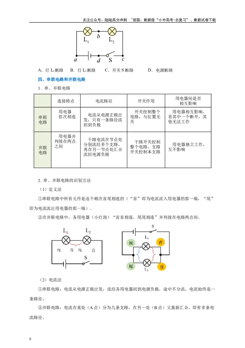 专题14电路基础（知识梳理+典例+练习）-2024物理中考一轮复习精品资料（学生版）_02中考总复习（2026版更新中）_04-物理-中考总复习_2024年中考复习资料_一轮复习_配套练习