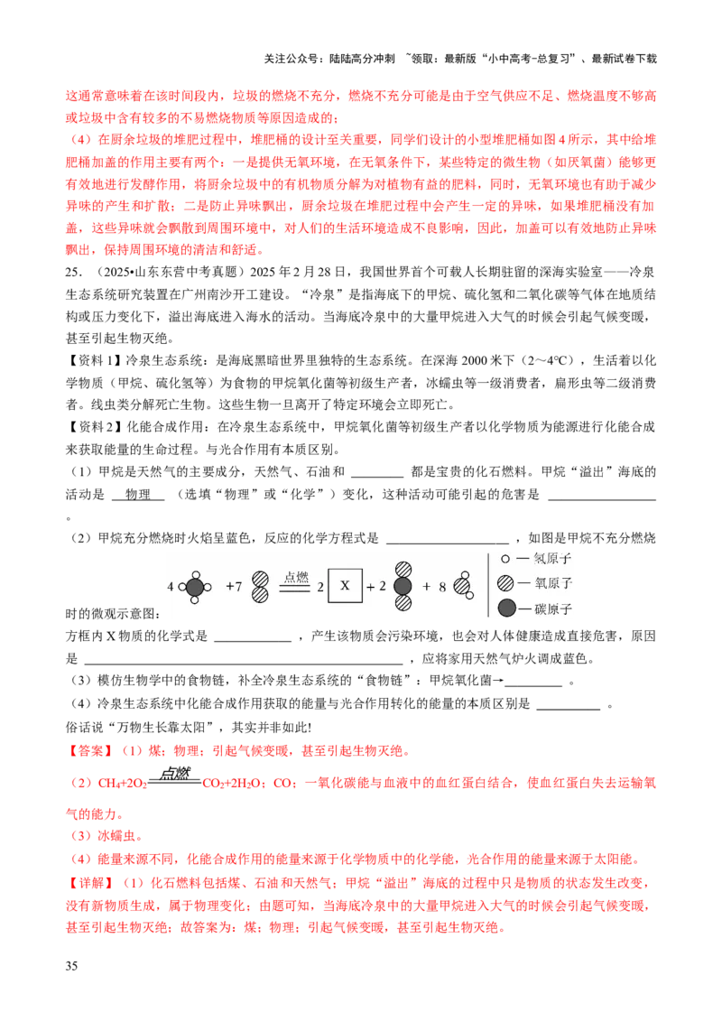 专题12能源的合理利用与开发（解析版）_02中考总复习（2026版更新中）_05-化学-中考总复习_2026年中考复习（更新中）_备战2026年中考化学真题题源解密