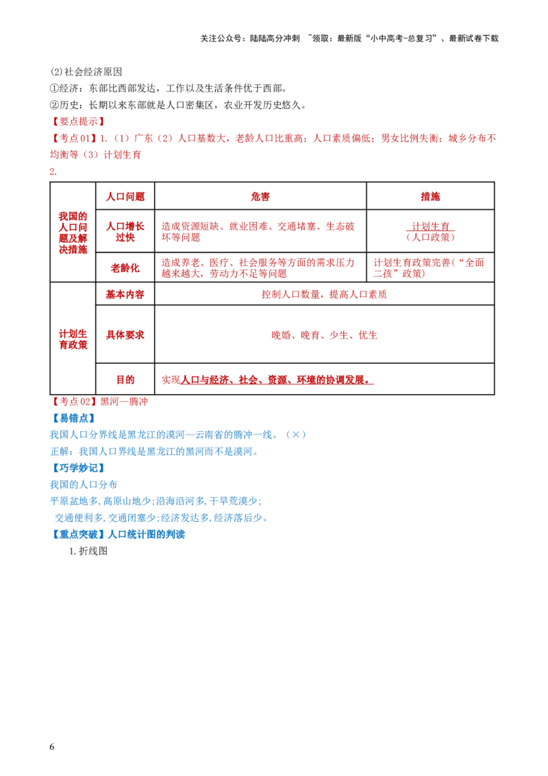 专题16中国的疆域、人口和民族（背记帮）-备战2024年中考地理一轮复习考点帮（全国通用）（答案版）_02中考总复习（2026版更新中）_09-地理-中考总复习_2024年中考复习资料_一轮复习
