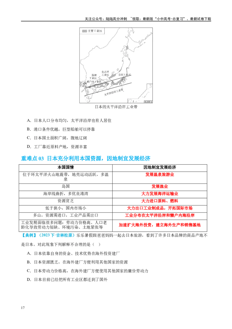 专题13日本和埃及（讲义）（原卷版）_02中考总复习（2026版更新中）_09-地理-中考总复习_2024年中考复习资料_一轮复习_❤2024年中考地理一轮复习讲练测（全国通用）_配套讲义