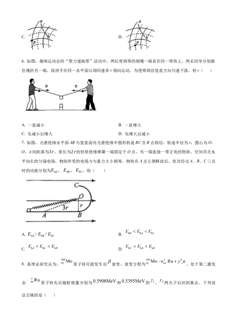 2025年高考物理真题（黑龙江、吉林、辽宁、内蒙古）（原卷版）_全国卷+地方卷_4.物理_1.物理高考真题试卷_2025年高考-物理_2025年高考物理真题（黑龙江吉林辽宁内蒙古）