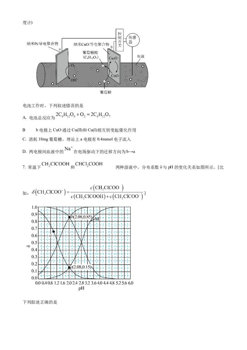 2024年高考化学真题（新课标）（原卷版）_全国卷+地方卷_5.化学_1.化学高考真题试卷_2024年高考-化学_2024年高考化学真题（新课标）