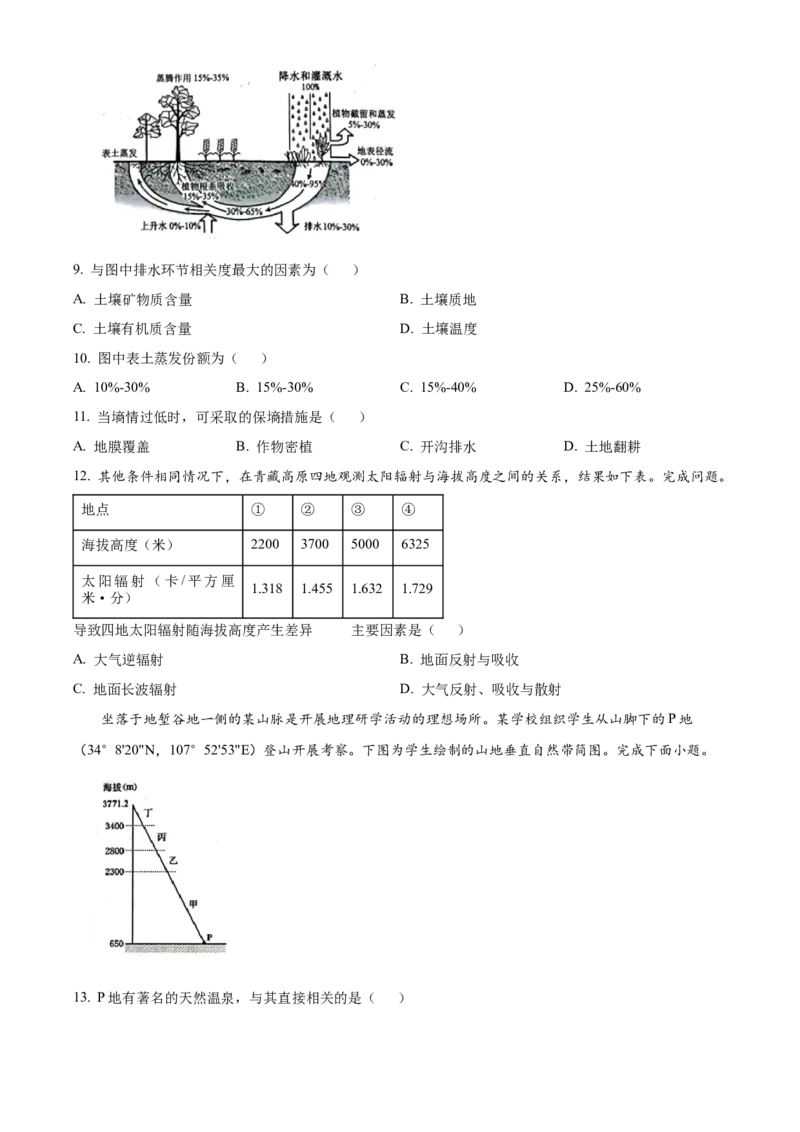 2025年浙江高考地理06月（原卷版）_全国卷+地方卷_8.地理_1.地理高考真题试卷_2025年高考-地理_2025年浙江自主命题