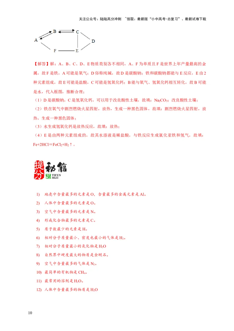 专题13物质推断（解析版）_02中考总复习（2026版更新中）_05-化学-中考总复习_2024年中考复习资料_二轮复习资料_2024年中考化学二轮专项复习核心考点讲解与必刷题型