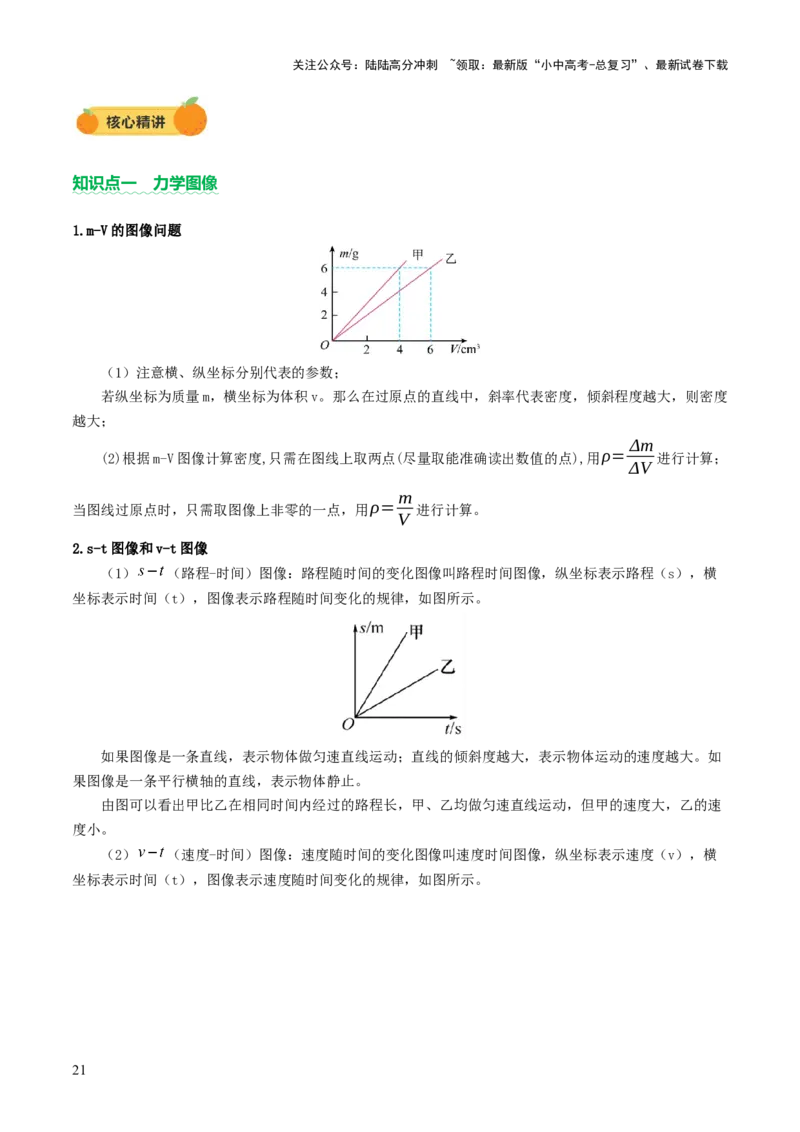 专题13图像、图表题（讲练）（原卷版）_02中考总复习（2026版更新中）_04-物理-中考总复习_2025年中考复习资料_2025中考二轮课件ppt+讲义+练习物理_讲义+练习