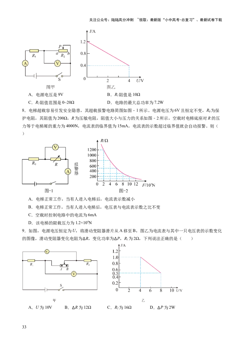 专题13图像、图表题（讲练）（原卷版）_02中考总复习（2026版更新中）_04-物理-中考总复习_2025年中考复习资料_2025中考二轮课件ppt+讲义+练习物理_讲义+练习