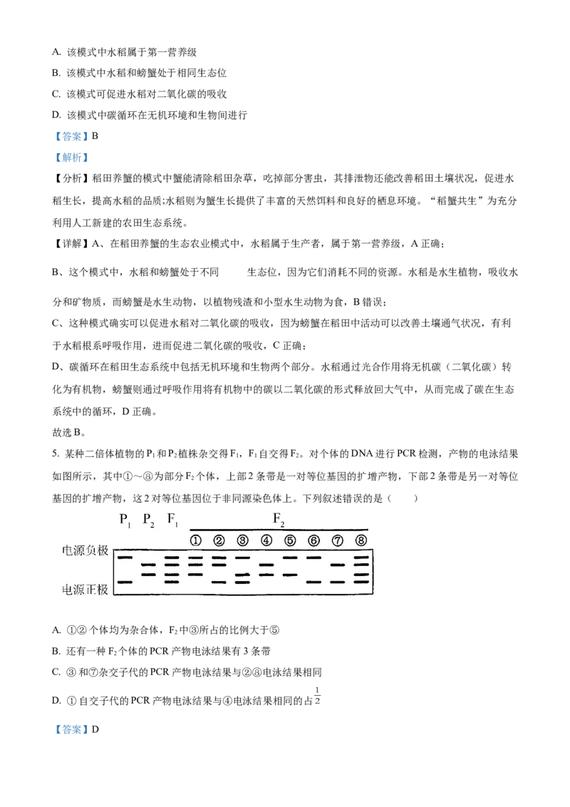 2024年高考生物真题（新课标）（解析版）_全国卷+地方卷_6.生物_1.生物高考真题试卷_2024年高考-生物_2024年新课标生物真题