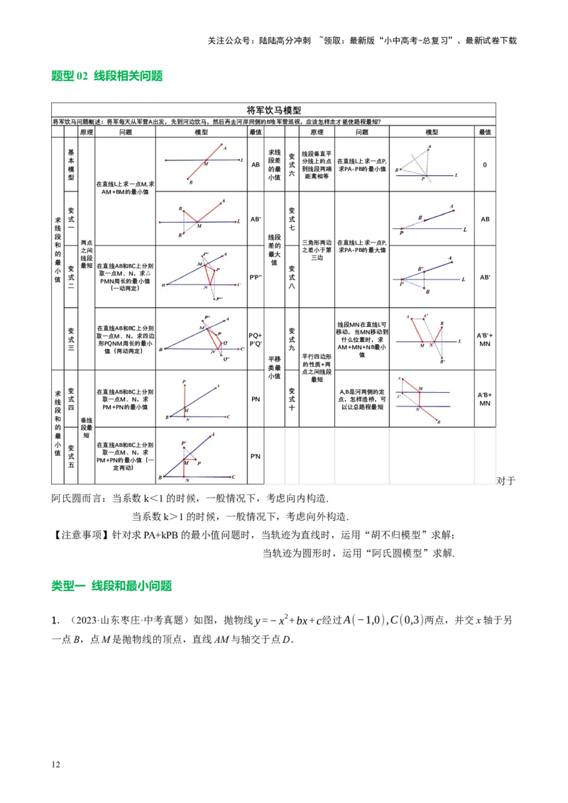 专题14二次函数与几何压轴（讲练）（原卷版）_02中考总复习（2026版更新中）_02-数学-中考总复习_2024年中考复习资料_二轮复习资料_课件+讲义+练习_讲义