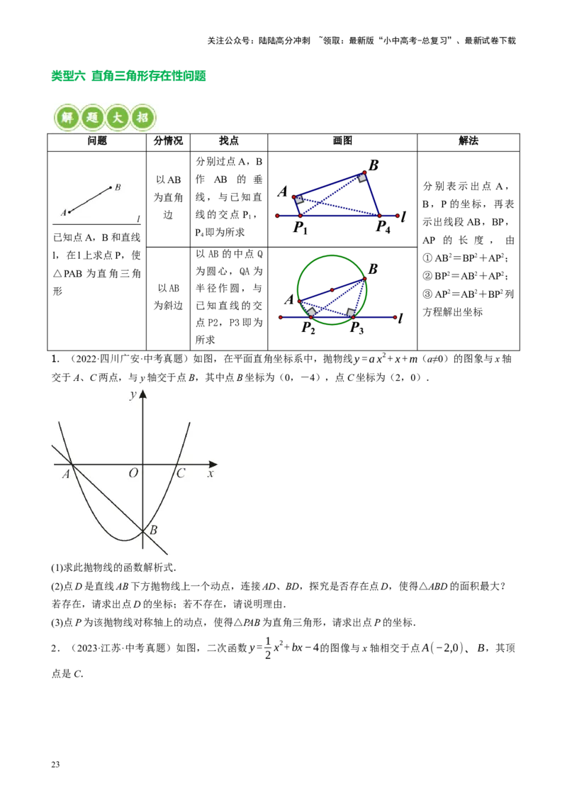 专题14二次函数与几何压轴（讲练）（原卷版）_02中考总复习（2026版更新中）_02-数学-中考总复习_2024年中考复习资料_二轮复习资料_课件+讲义+练习_讲义